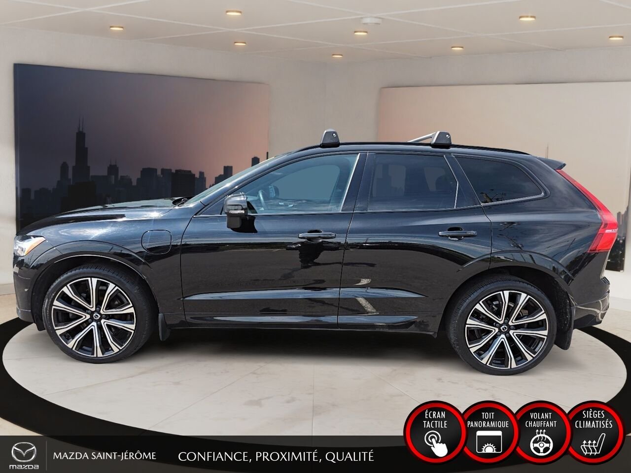 Volvo XC60 Recharge T8 R-Design hybride rechargeable | POLESTAR | TOIT PANORAMIQUE | AWD | CUIR | 2022 Noir Saint-Jérôme - photo #10