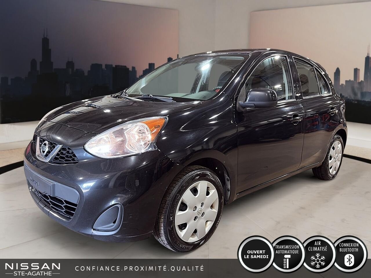2017 Nissan Micra SV | AUTOMATIQUE | CLIMATISATION | JAMAIS ACCIDENTÉ Black Saint-Jérôme - photo #0