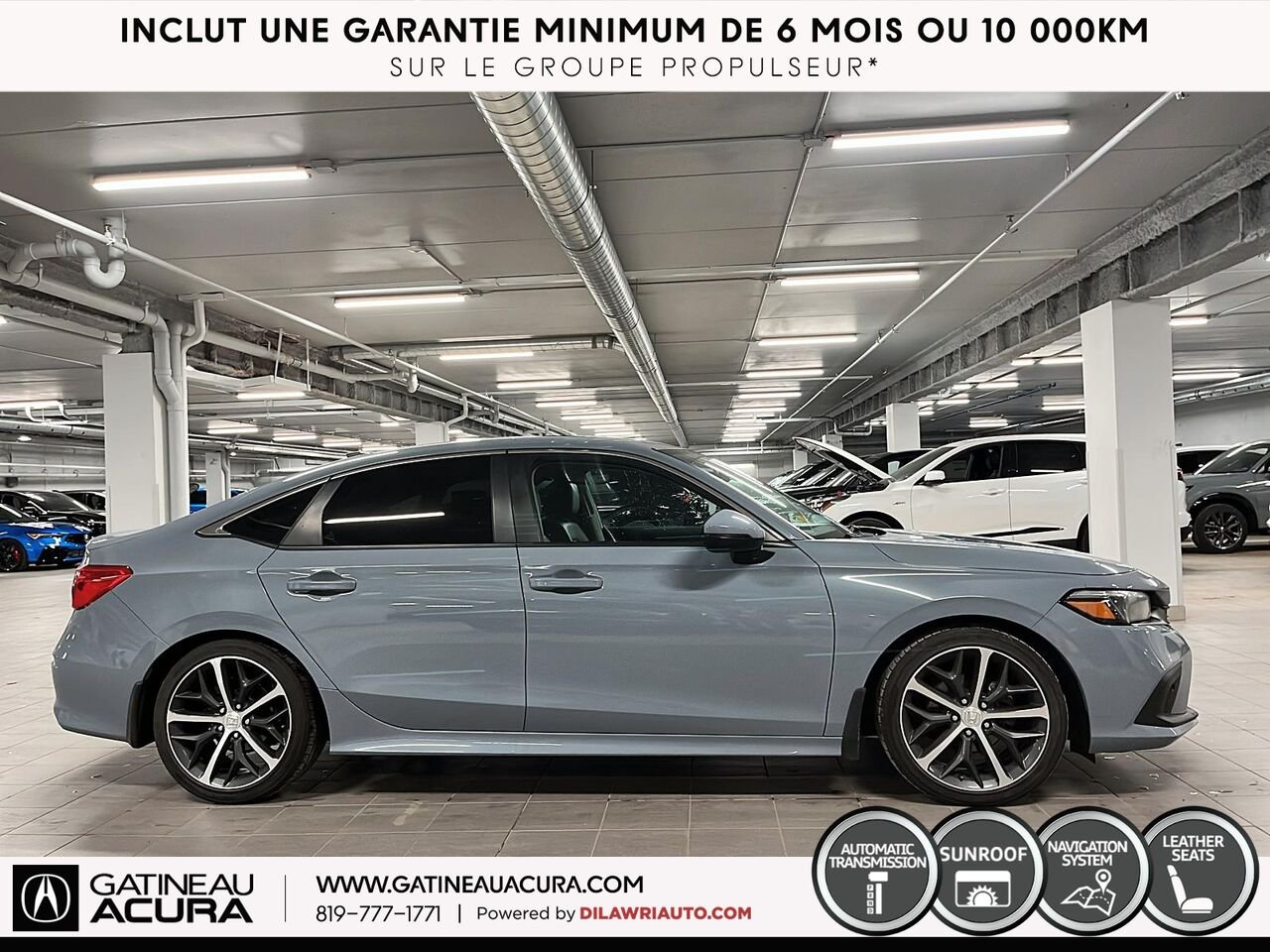 Honda Civic Touring 2022 Gris Ottawa & Gatineau - photo #3