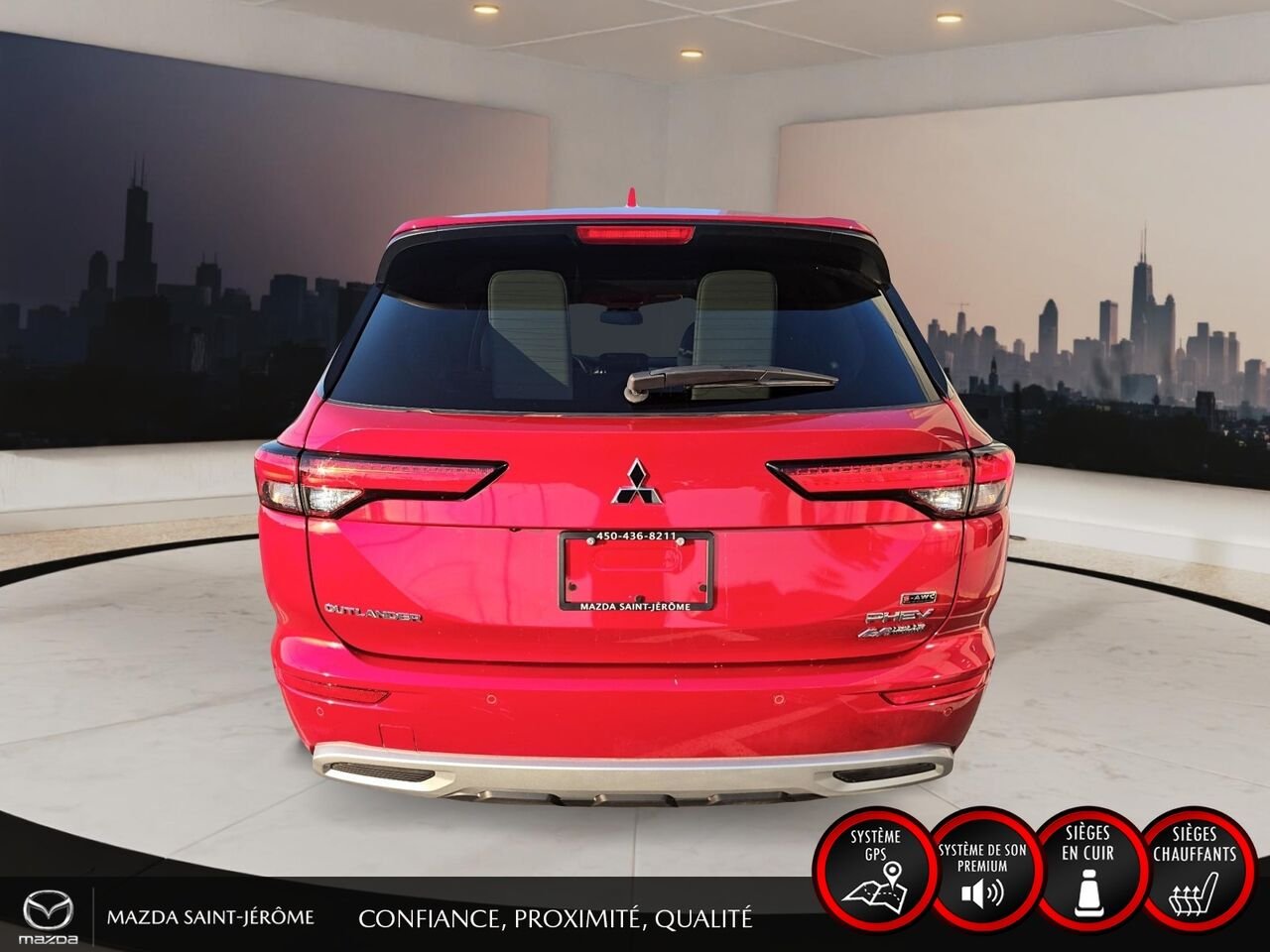 Mitsubishi Outlander GT Premium HYBRIDE RECHARGEABLE | 7 PASSAGERS | TOIT PANO | CUIR | AWD 2024 Rouge Saint-Jérôme - photo #6