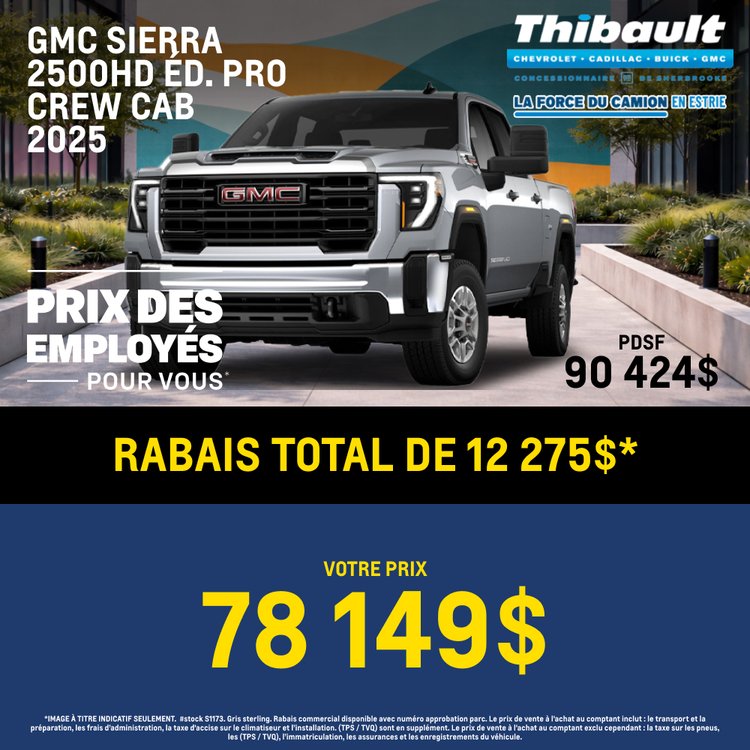 Thibault sherbrooke promo aout sierra 2500HD 2025 FR