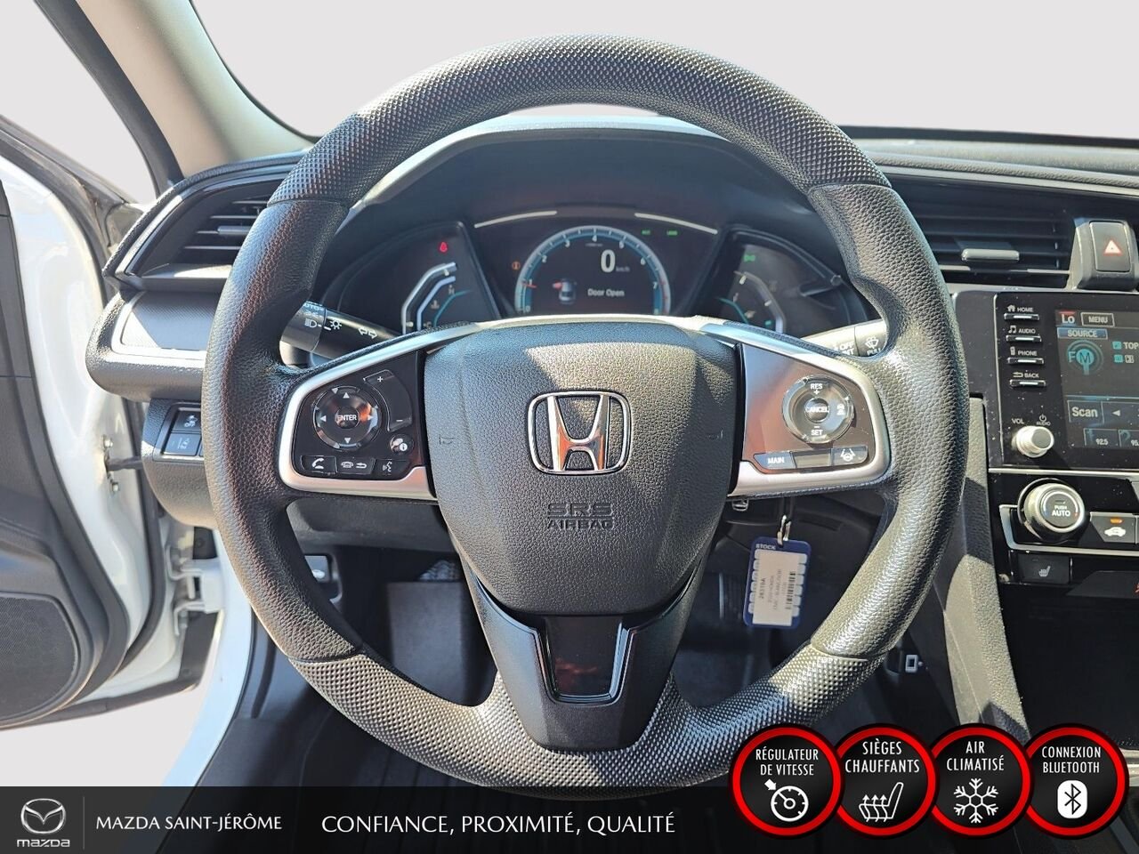 2020 Honda Civic Berline LX | MANUELLE | MAGS NOIR | CLEAN CARFAX | White Saint-Jérôme - photo #12
