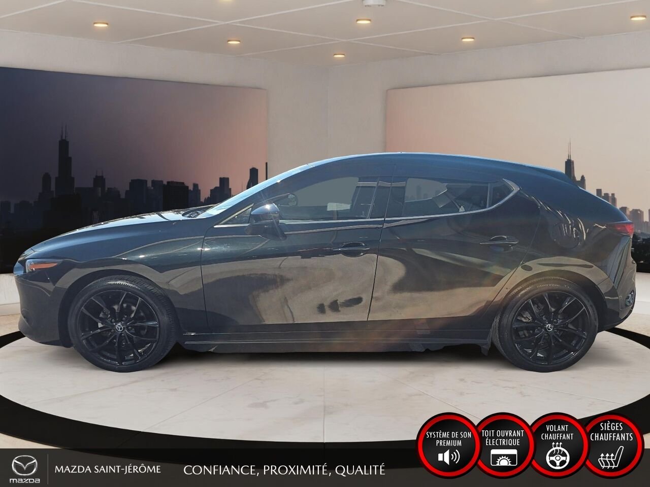 2022 Mazda Mazda3 Sport GT | CUIR | TOIT OUVRANT | AUTOMATIQUE | Black Saint-Jérôme - photo #10