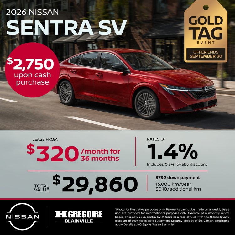 Nissan blainville promo aout SENTRA SV EN