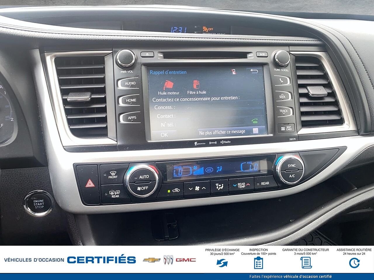 TOYOTA HIGHLANDER SE/XLE Traction intégrale 4 portes XLE 2017 Noir Montmagny - photo #12