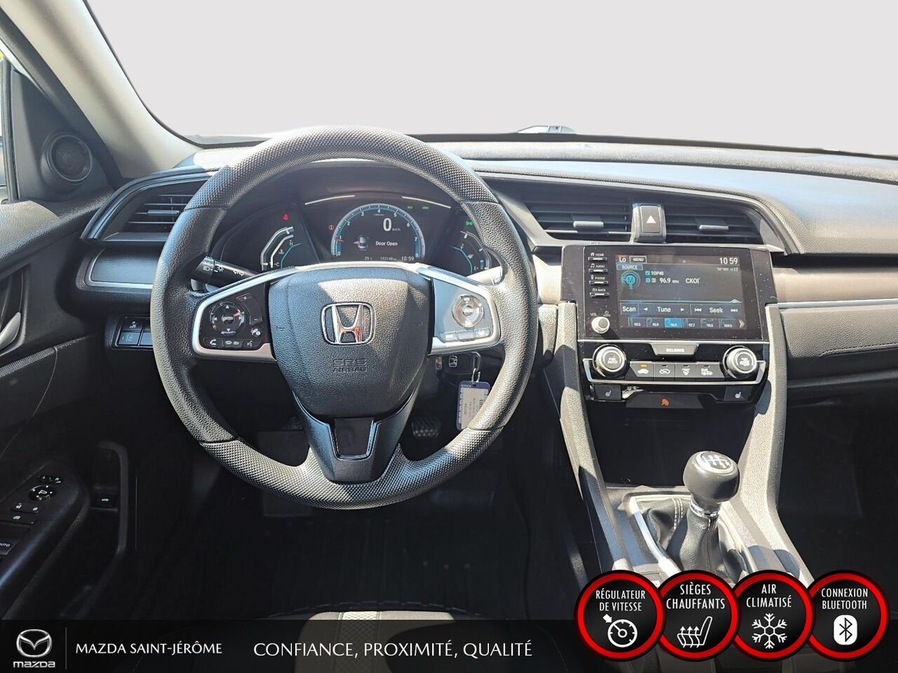 2020 Honda Civic Berline LX | MANUELLE | MAGS NOIR | CLEAN CARFAX | White Saint-Jérôme - photo #20