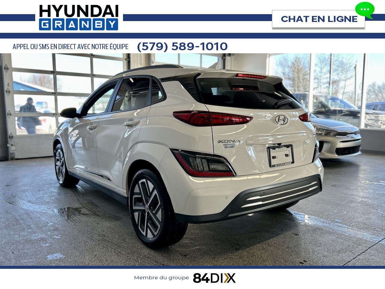Hyundai Kona électrique 2023 Blanc Granby - photo #4
