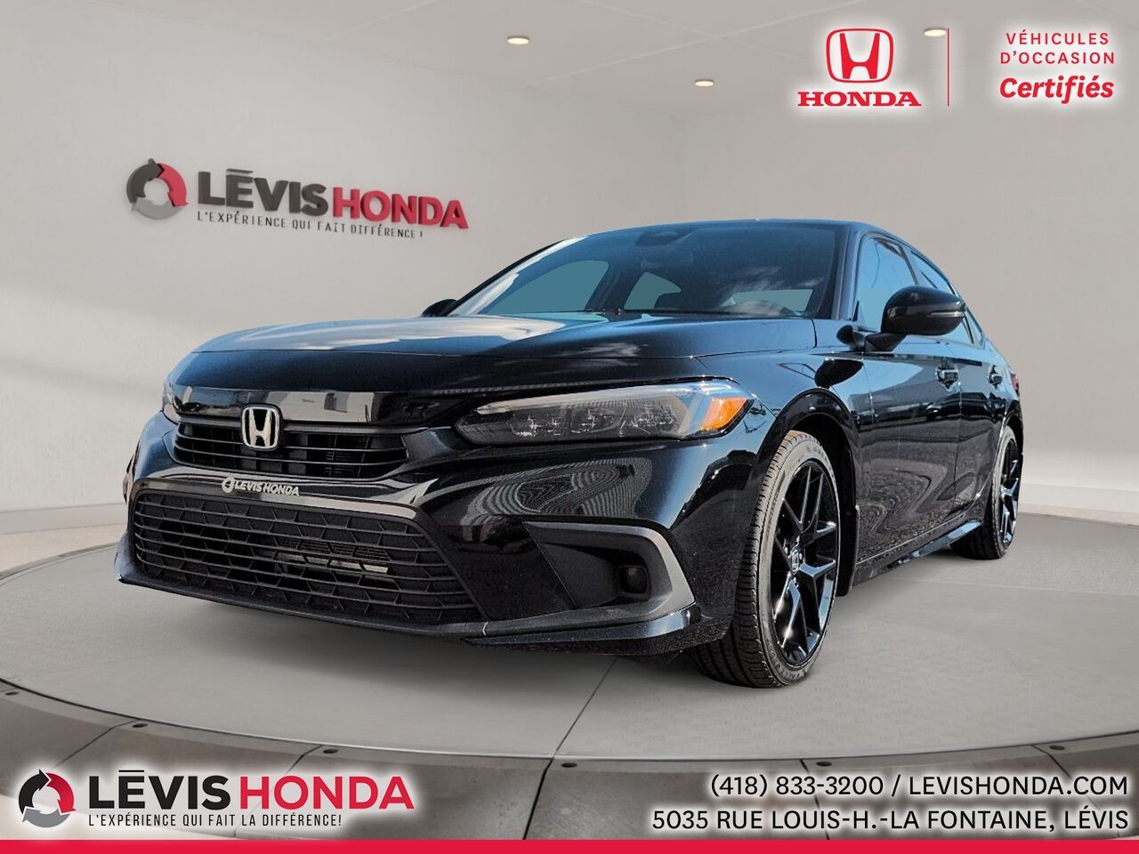 Black 2023 Honda Civic Sedan Front-Wheel Drive Continuously Variable Transmission