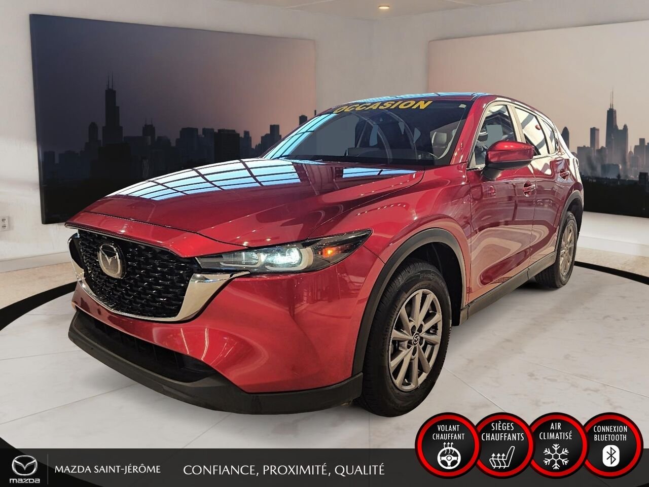 2024 Mazda CX-5 GS | AWD | SIMILICUIR | HAYON ÉLECTRIQUE | VOLANT CHAUFFANT Red Saint-Jérôme - photo #0