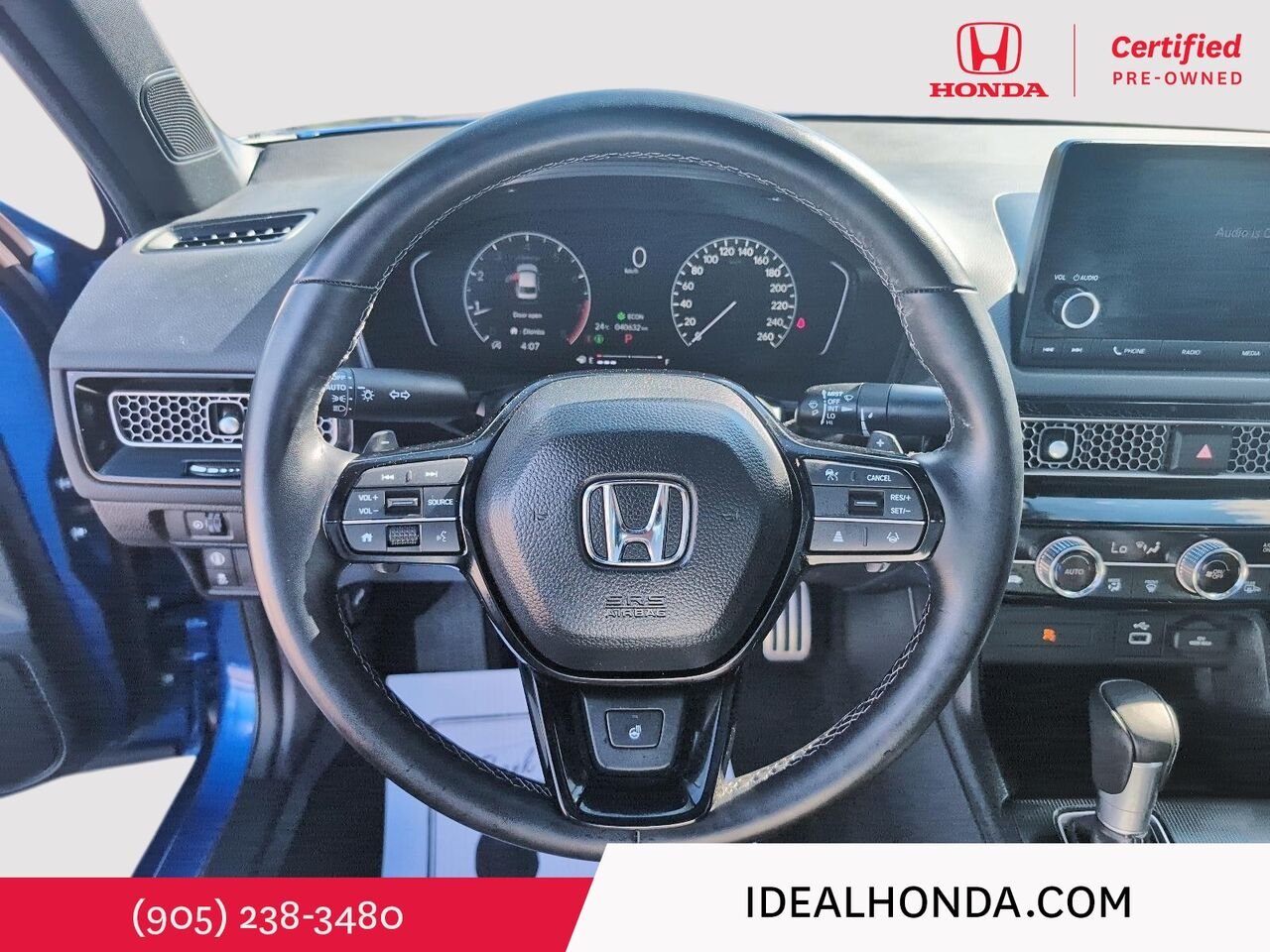 2024 Honda Civic Sedan SPORT CVT / CLEAN CARFAX Blue Mississauga - photo #12