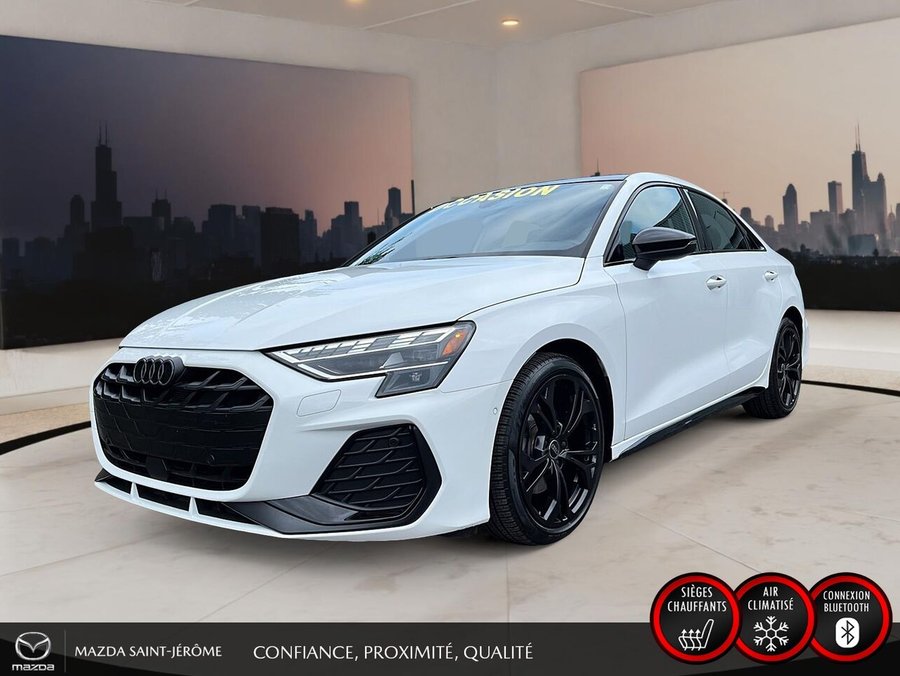 Audi A3 berline Technik 40 TFSI quattro | TOIT OUVRANT | MAGS NOIR | 2025 Blanc