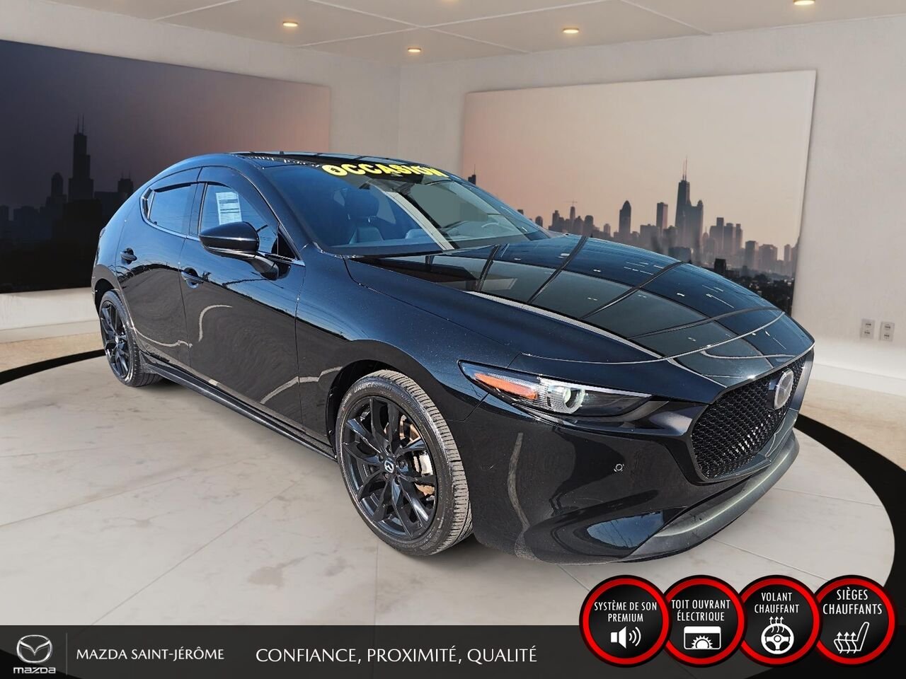 2022 Mazda Mazda3 Sport GT | CUIR | TOIT OUVRANT | AUTOMATIQUE | Black Saint-Jérôme - photo #3