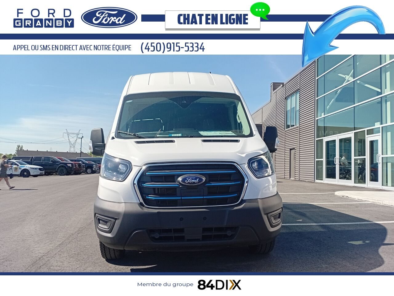Ford E-TRANSIT FOURGONNETTE UTILITAIRE 2024 Blanc Granby - photo #2