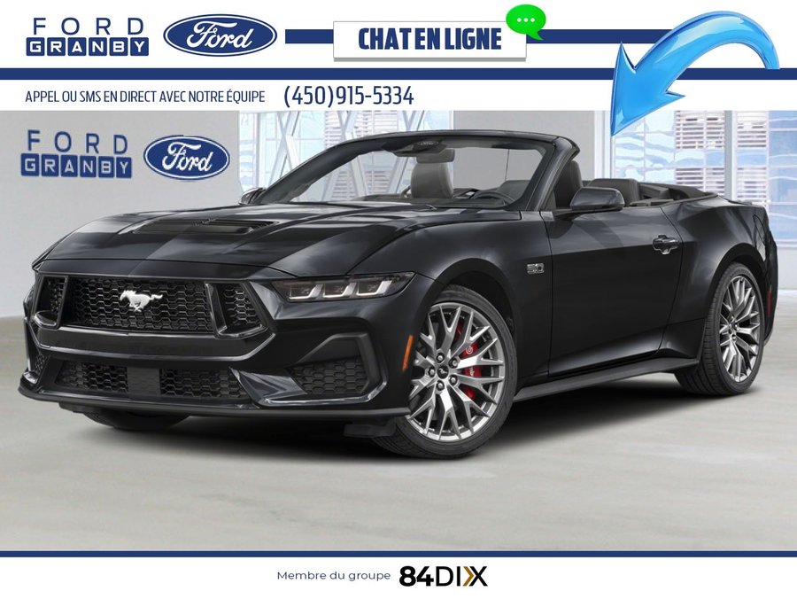 Ford Mustang GT haut niveau décapotable 2024 Noir ombre