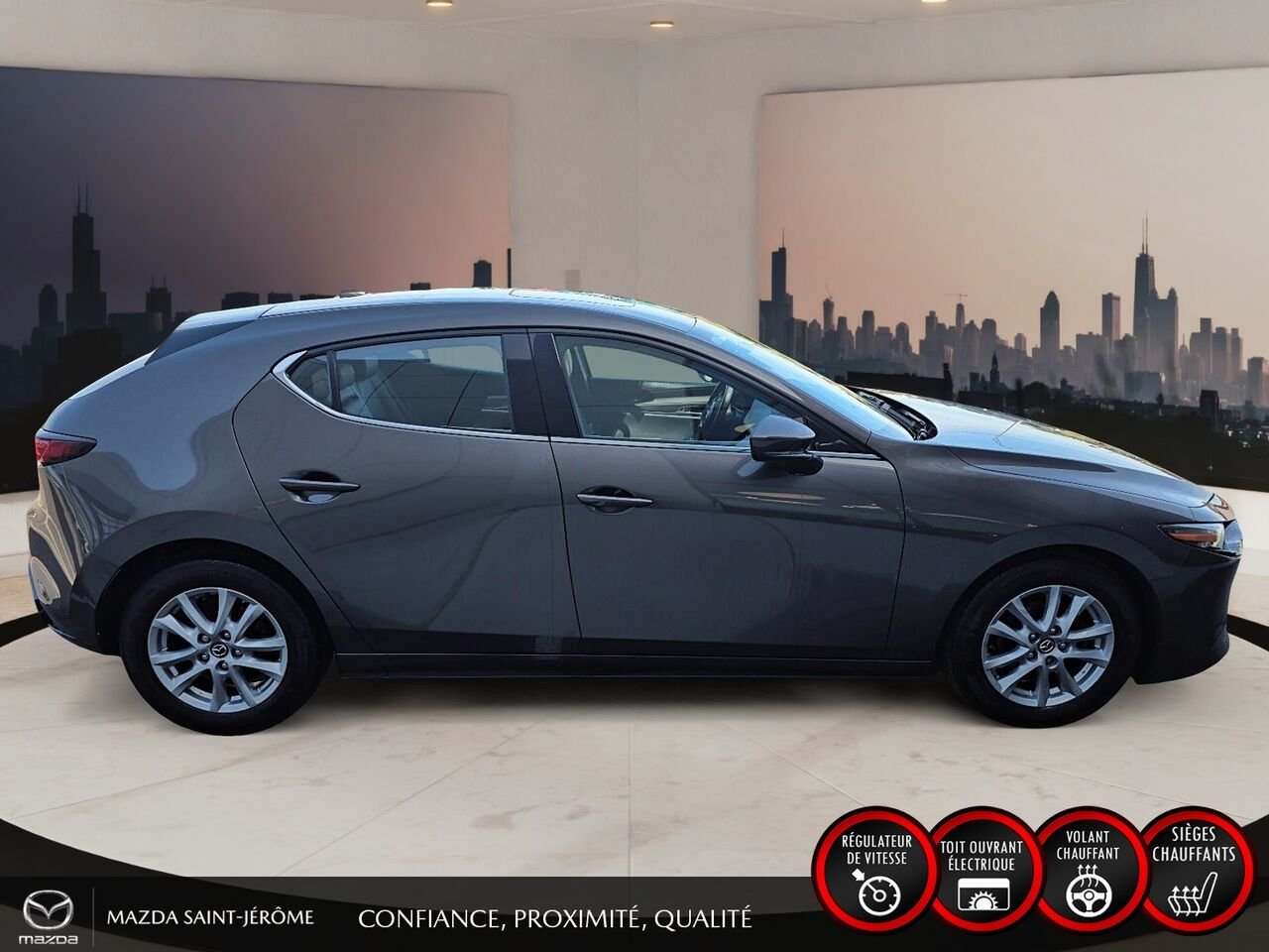 Mazda Mazda3 Sport GT | TOIT OUVRANT | CUIR | AUTOMATIQUE 2020 Gris Saint-Jérôme - photo #4