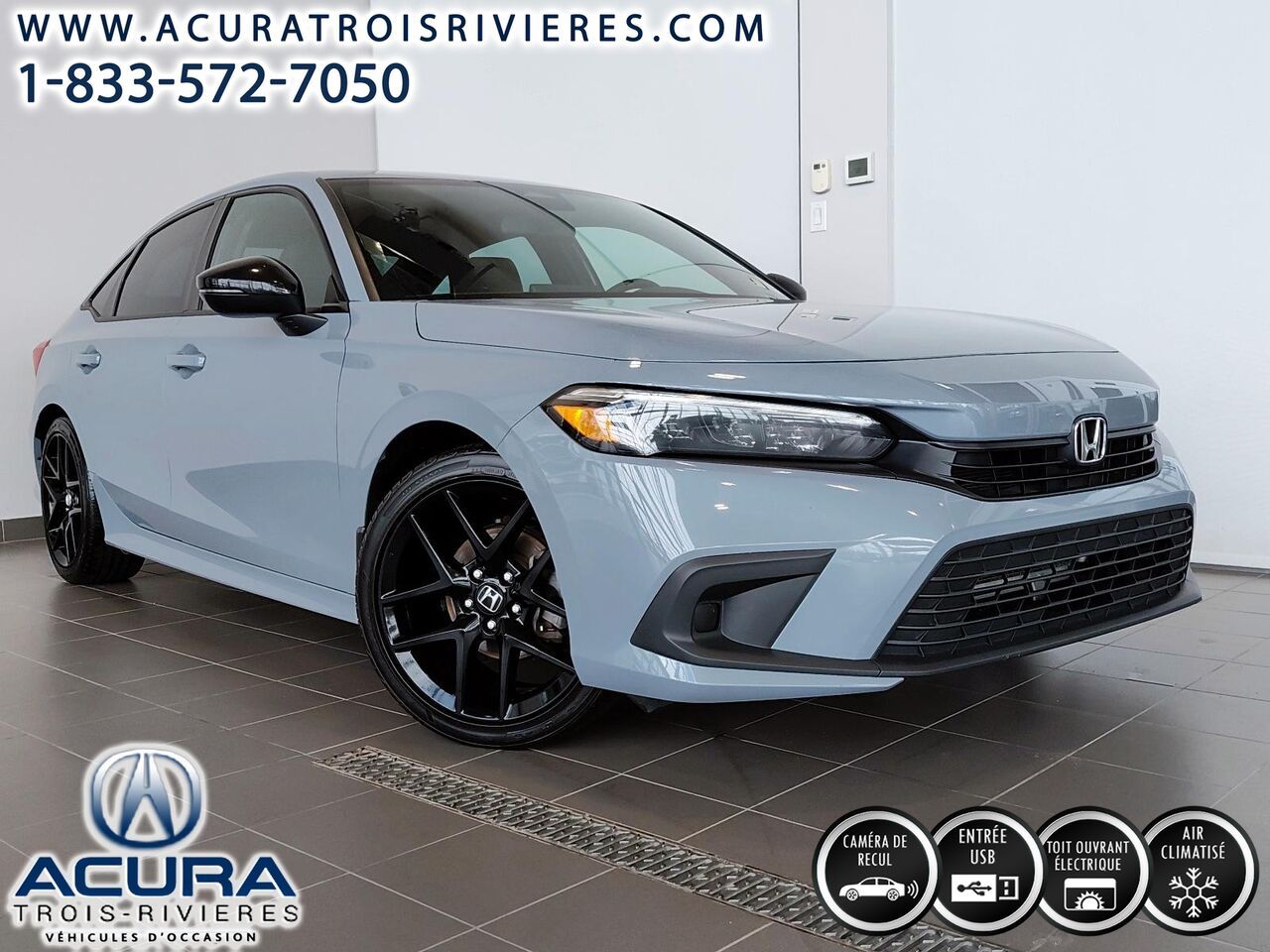 Gray 2022 Honda Civic Sedan Front-Wheel Drive Continuously Variable Transmission