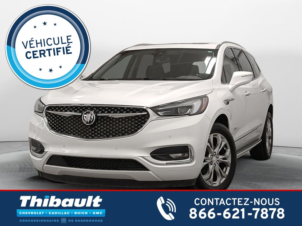 BUICK ENCLAVE AVENIR AWD 7 Places Toit Ouvrant 5000lbs Capacité Remorquage 2020 Blanc Sherbrooke - photo #0