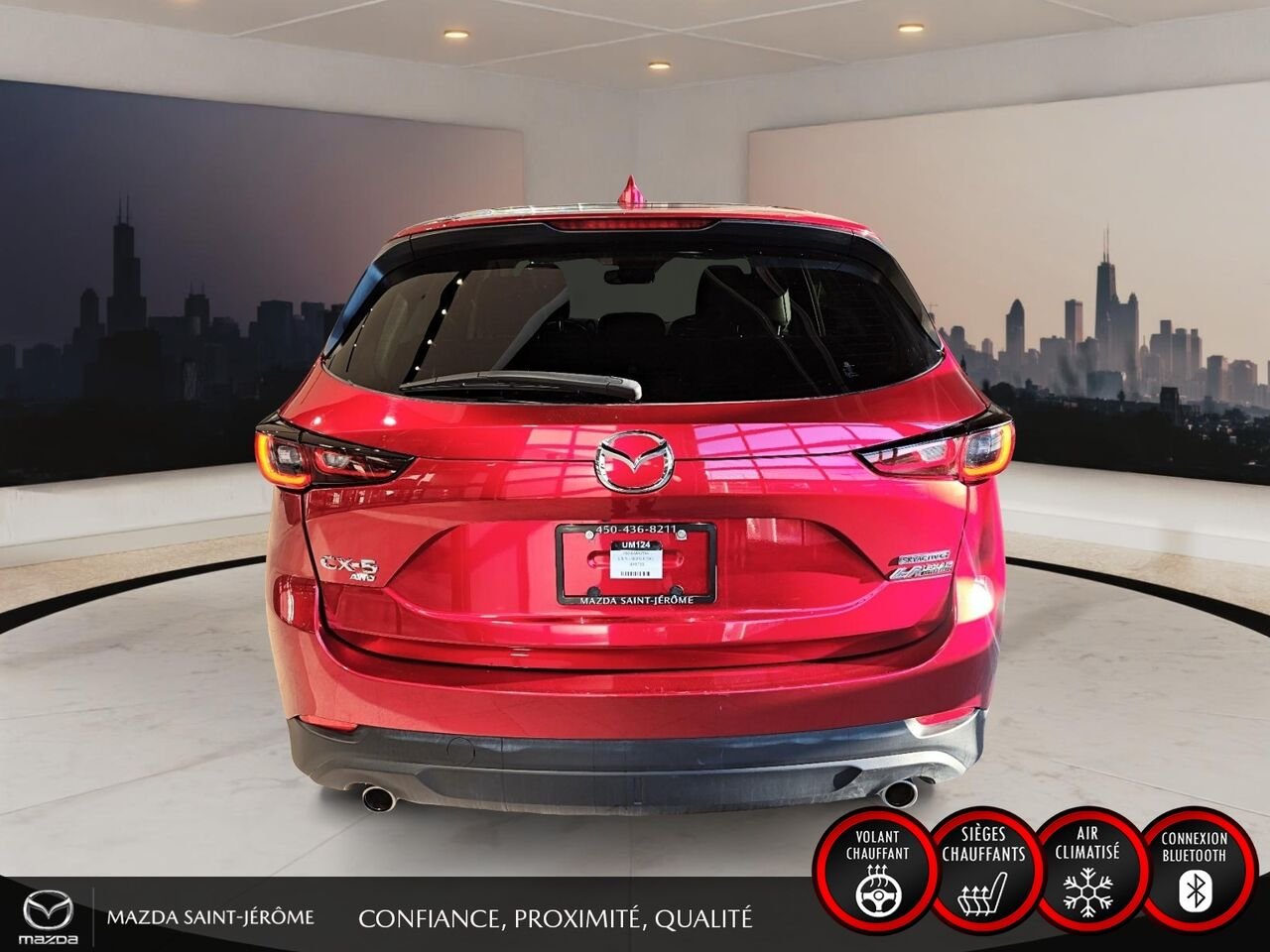 2024 Mazda CX-5 GS | AWD | SIMILICUIR | HAYON ÉLECTRIQUE | VOLANT CHAUFFANT Red Saint-Jérôme - photo #6