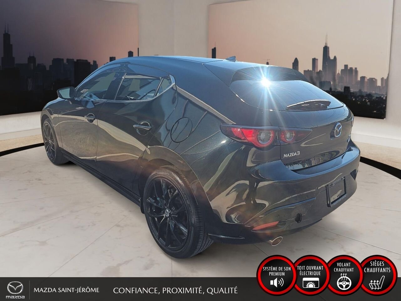 2022 Mazda Mazda3 Sport GT | CUIR | TOIT OUVRANT | AUTOMATIQUE | Black Saint-Jérôme - photo #9