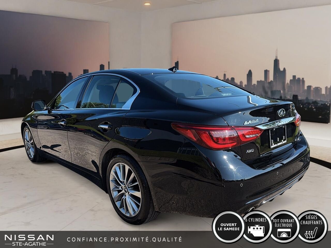 INFINITI Q50 LUXE| TOIT| AWD| CARPLAY 2024 Noir Saint-Jérôme - photo #4