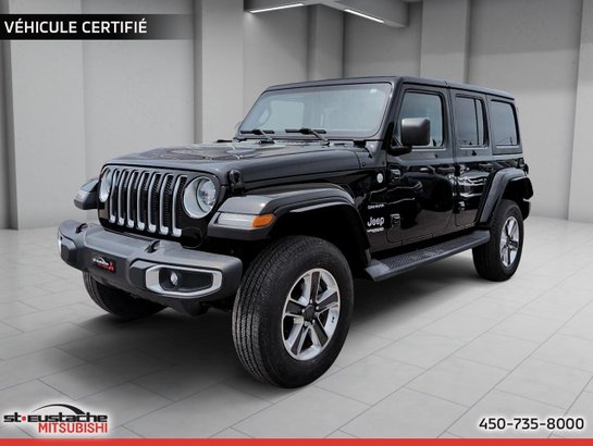Jeep Wrangler Unlimited Sahara 4x4-4 PORTE-2 TOIT-PNEU ÉTÉ NEUF-LIFT KIT 2 POUCE 2018 Noir