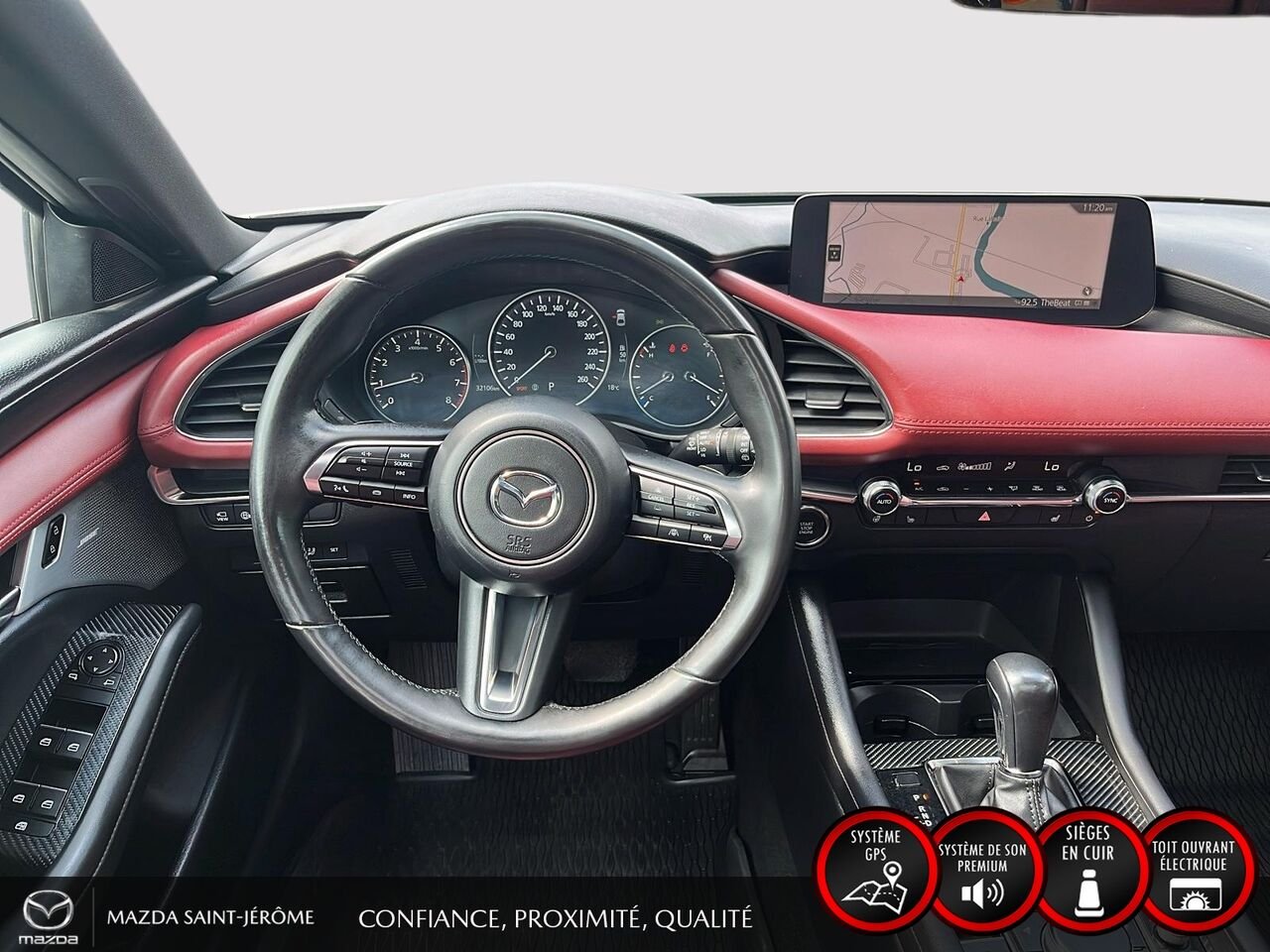2025 Mazda Mazda3 Sport GT avec moteur turbo | CUIR ROUGE | AWD | TOIT OUVRANT White Saint-Jérôme - photo #23