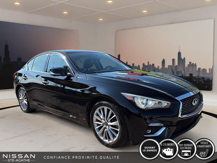 INFINITI Q50 LUXE| TOIT| AWD| CARPLAY 2024 Noir