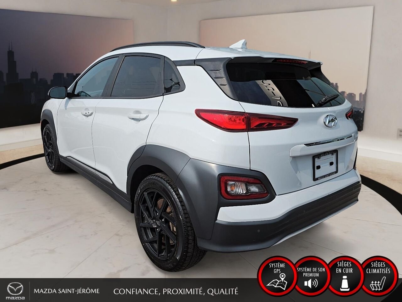 Hyundai Kona électrique Ultimate | TOIT OUVRANT | CUIR | 2021 Blanc Saint-Jérôme - photo #8