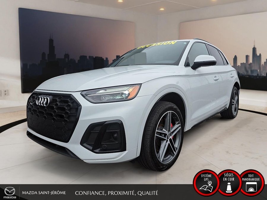 Audi SQ5 Progressiv 3.0 TFSI quattro | CUIR ROUGE | TOIT PANO | 2022 Blanc