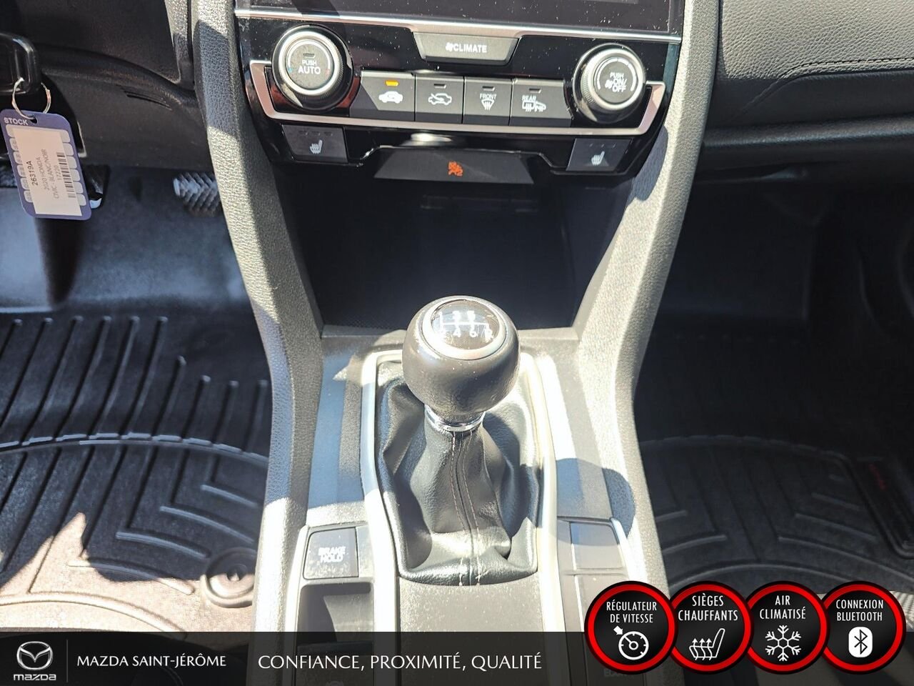 2020 Honda Civic Berline LX | MANUELLE | MAGS NOIR | CLEAN CARFAX | White Saint-Jérôme - photo #17