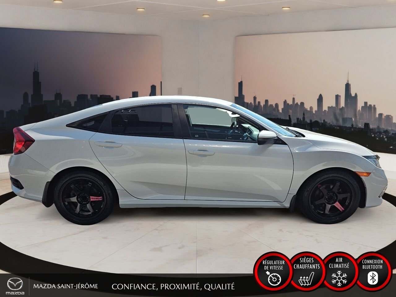 2020 Honda Civic Berline LX | MANUELLE | MAGS NOIR | CLEAN CARFAX | White Saint-Jérôme - photo #4