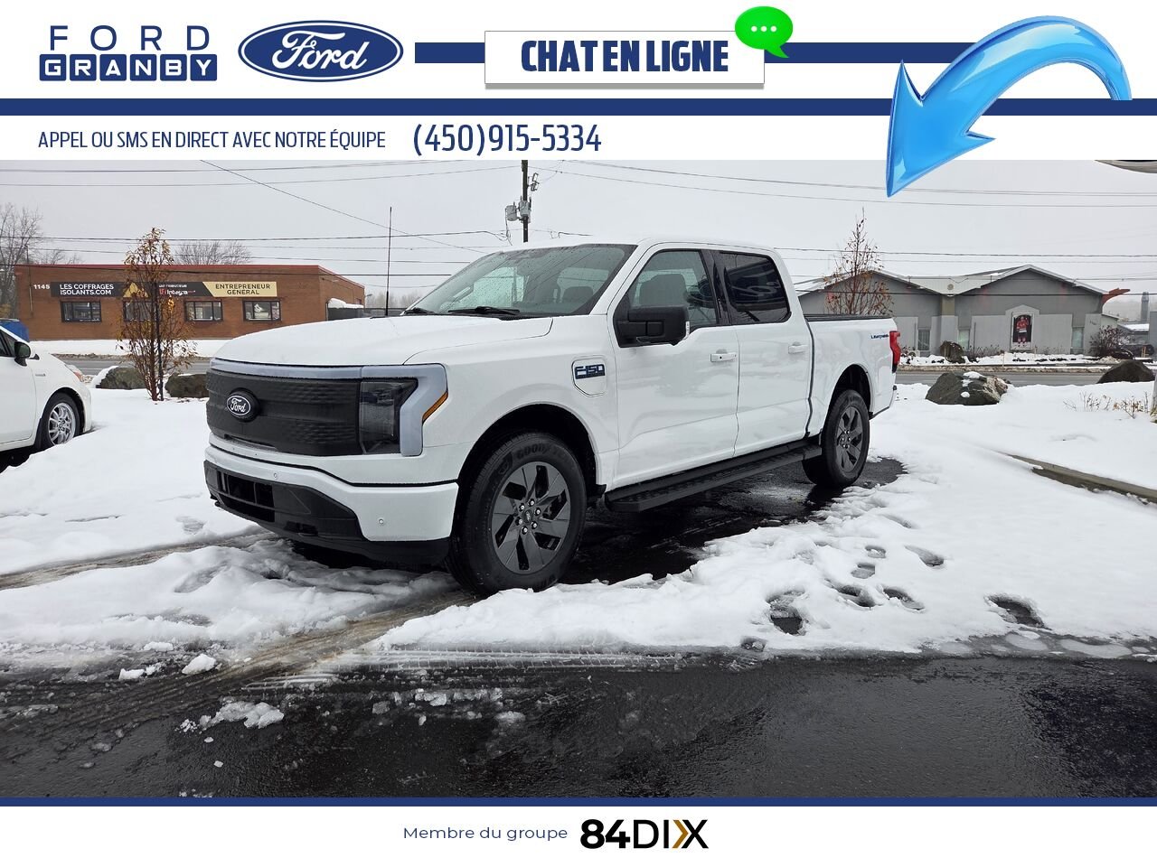 2024 Ford F-150 Lightning White Granby - photo #2