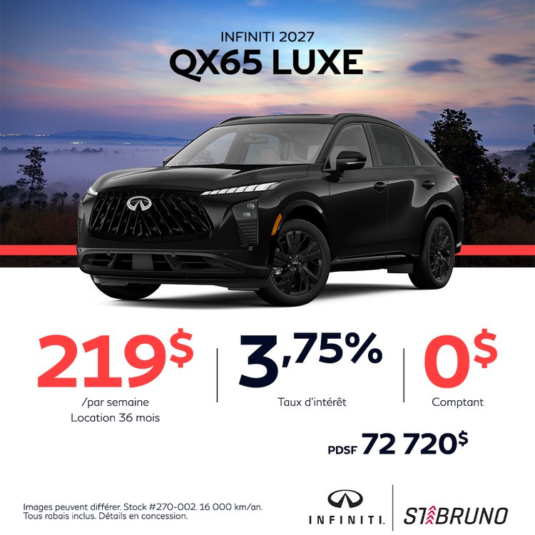 St bruno infiniti promo aout QX65 2027 FR