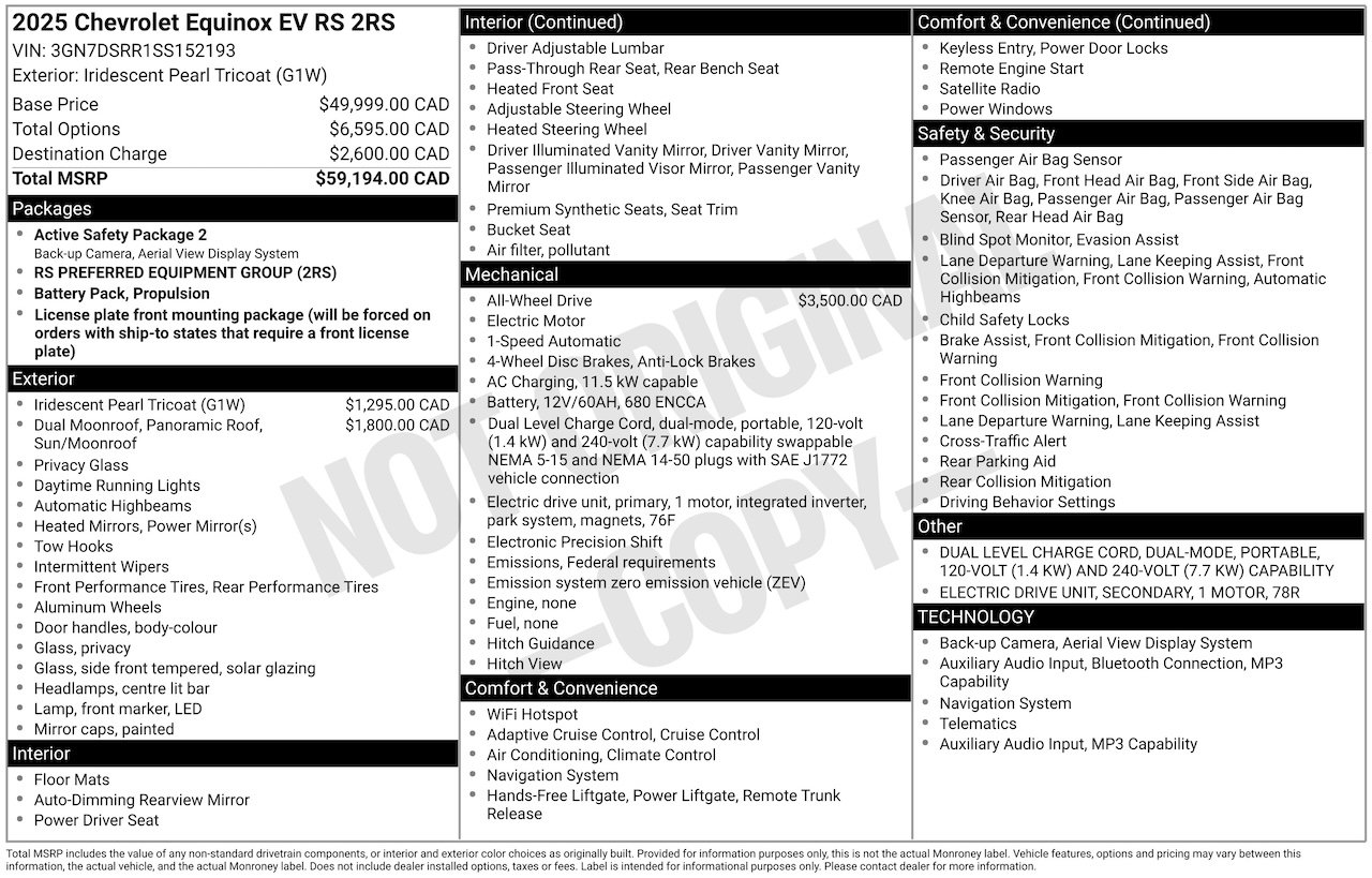 2025 Chevrolet Equinox EV 2RS AWD TOIT PANORAMIQUE White Laval - photo #4