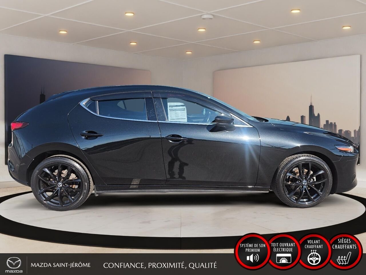 2022 Mazda Mazda3 Sport GT | CUIR | TOIT OUVRANT | AUTOMATIQUE | Black Saint-Jérôme - photo #4