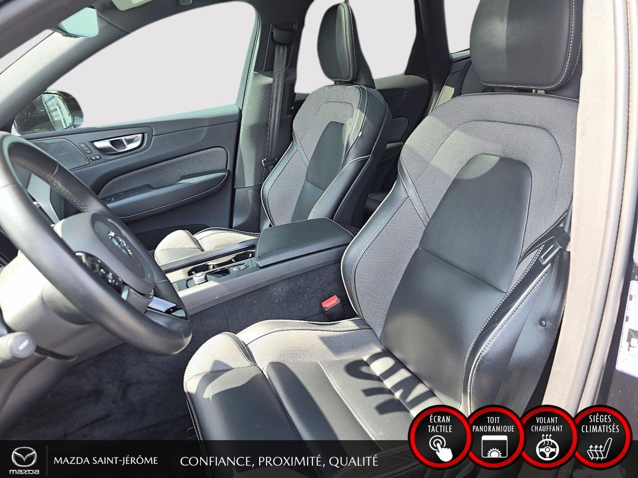 Volvo XC60 Recharge T8 R-Design hybride rechargeable | POLESTAR | TOIT PANORAMIQUE | AWD | CUIR | 2022 Noir Saint-Jérôme - photo #17