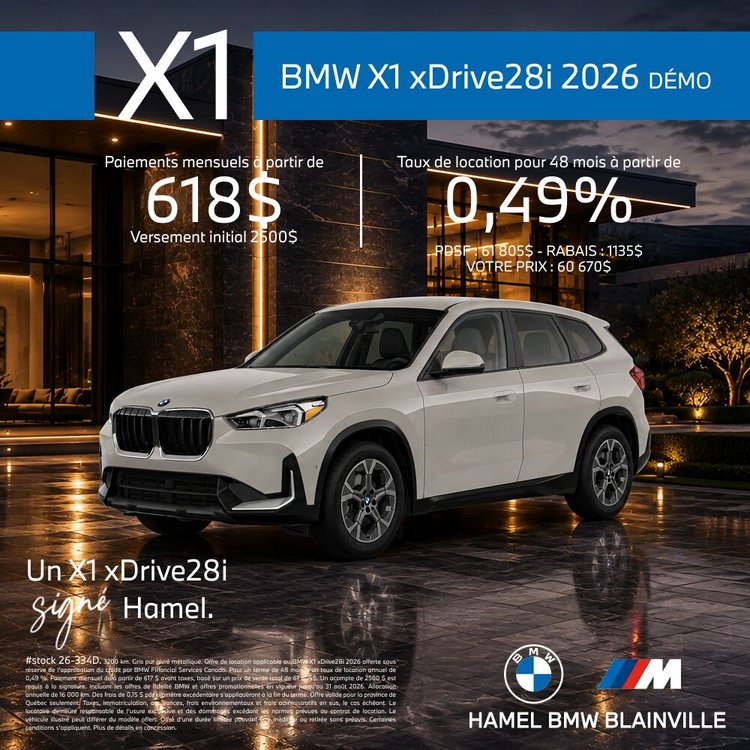 HAMEL BMW X1 xDRIVE28i 2026 AOUT FR
