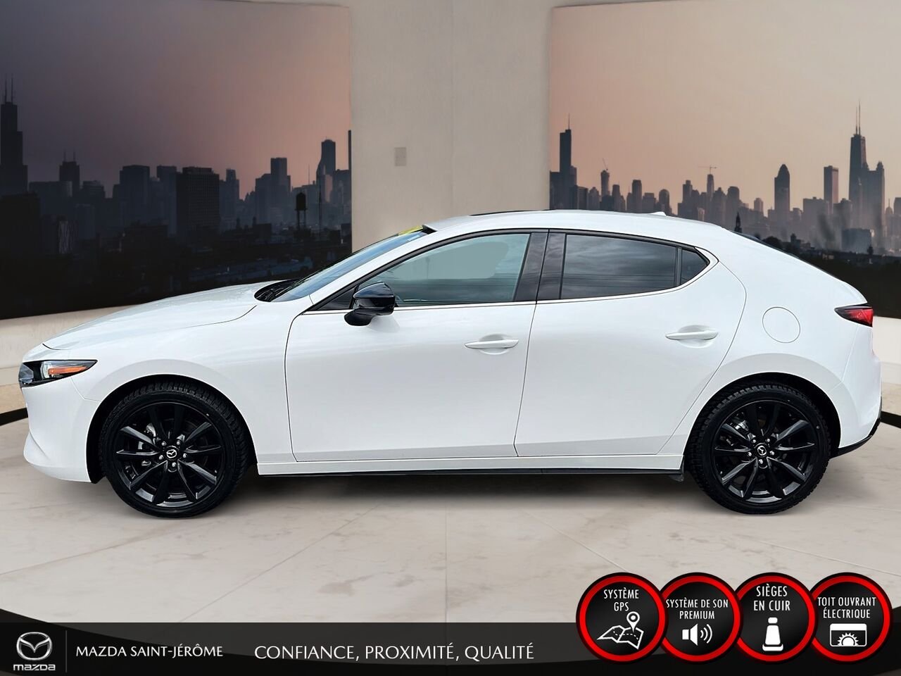 2025 Mazda Mazda3 Sport GT avec moteur turbo | CUIR ROUGE | AWD | TOIT OUVRANT White Saint-Jérôme - photo #10
