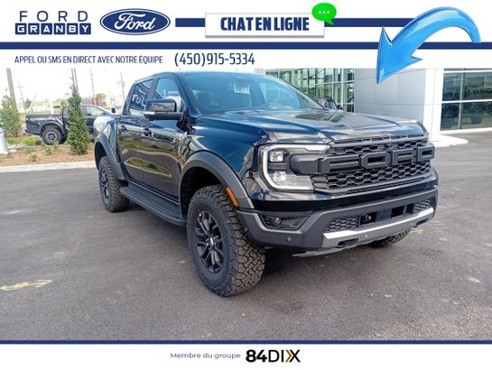 Ford RANGER Raptor cabine SuperCrew 4RM caisse de 5 pi 2024 Noir