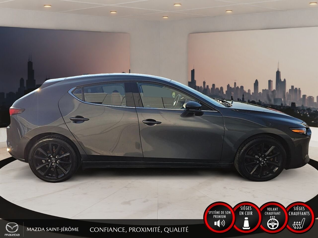 2023 Mazda Mazda3 Sport GT avec moteur turbo | TOIT OUVRANT | CUIR ROUGE | AWD Grey Saint-Jérôme - photo #4