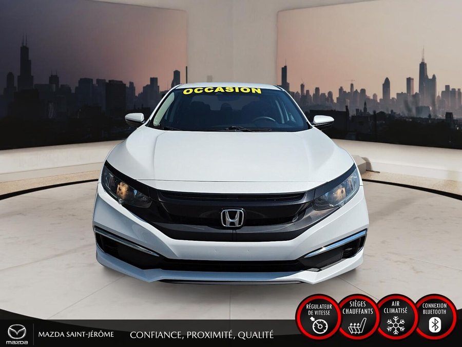 Honda Civic Berline LX | MANUELLE | MAGS NOIR | CLEAN CARFAX | 2020 Blanc