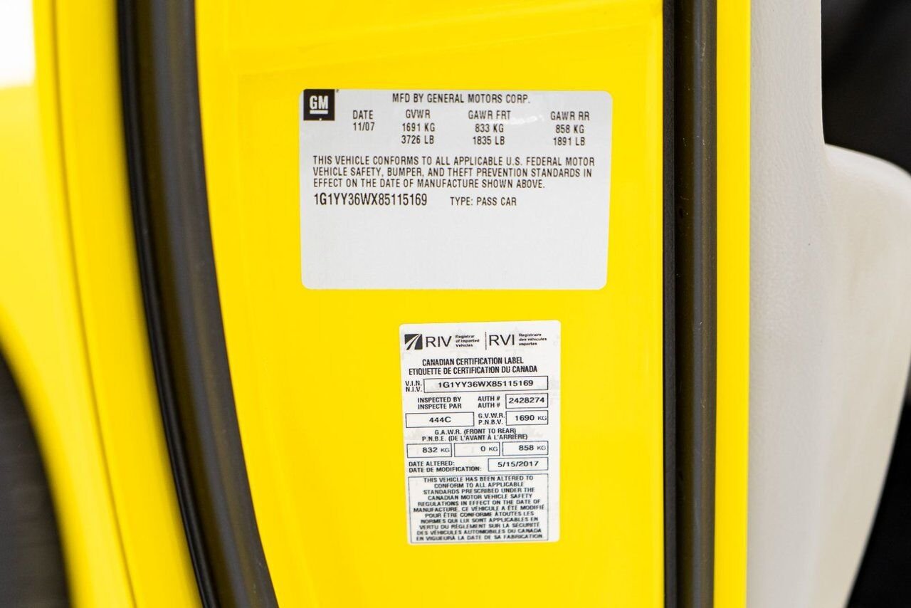 2008 Chevrolet Corvette PRIX EN USD | With Only 900km (563mi) From New With Window Sticker Yellow Montreal - photo #71