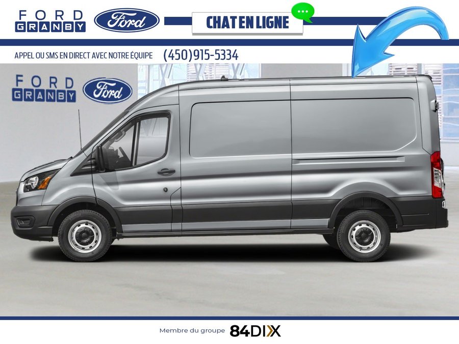 Ford Transit fourgon utilitaire T-250 PA toit moyen 148 po PNBV de 9 070 lb 2025 Argent lingot métallisé